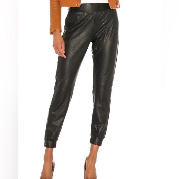 Commando Faux Leather Jogger in Black - Picture 1 of 5